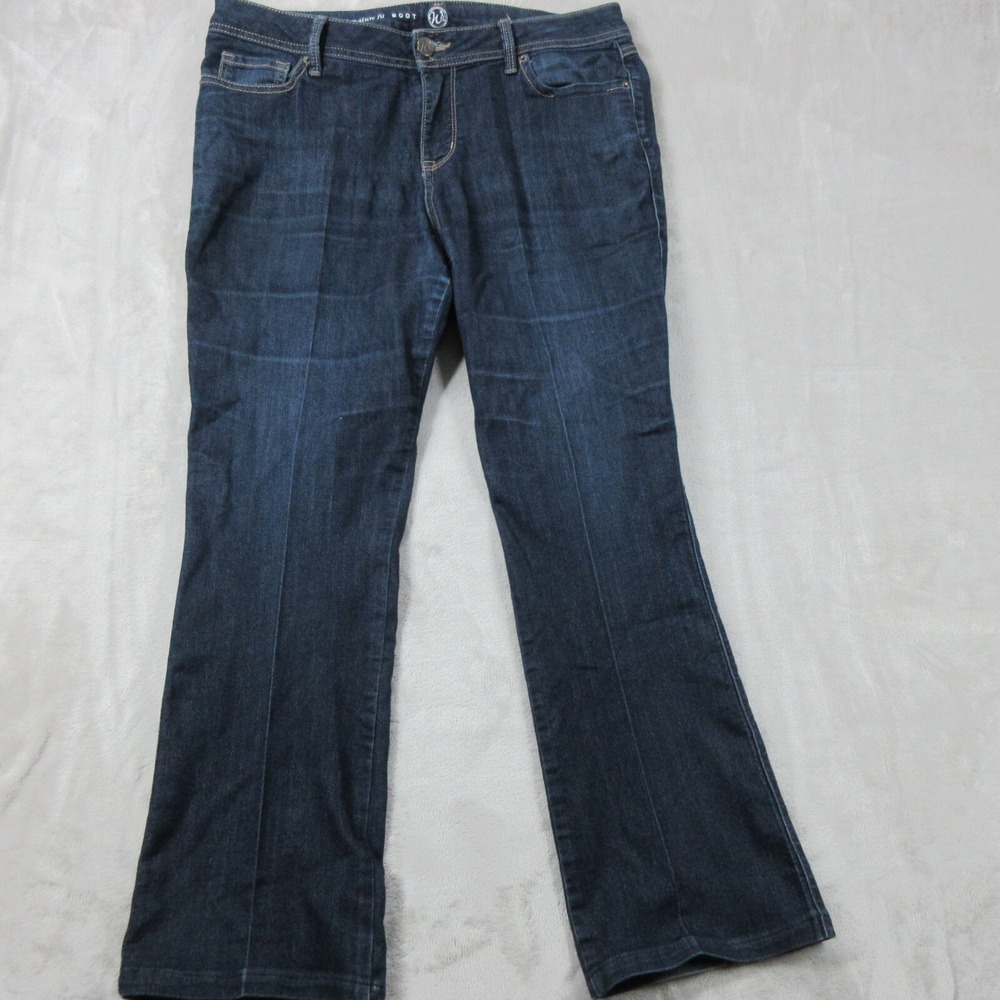 W62 Jeans Women's Size 12 Blue Signature Fit Boot Cut‎ Denim Pants 34x28 Stretch